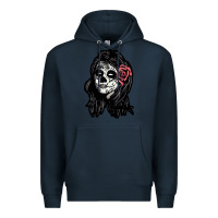 Navy sugar skull lady Premium Hoodie - artisFamous