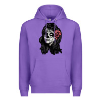 Purple sugar skull lady Premium Hoodie - artisFamous