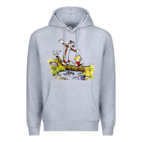 Heather Grey calvin and hobbes bill watterson Premium Hoodie - artisFamous