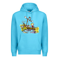 Ocean Blue calvin and hobbes bill watterson Premium Hoodie - artisFamous