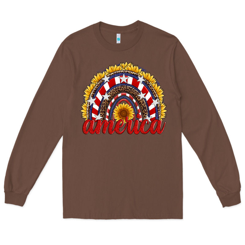 America Sunflower Rainbow Long Sleeve Tee by Artiststas | Teevron