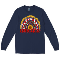 Navy america sunflower rainbow Long Sleeve Tee - Artiststas