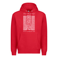 Red joy division pleasures  japanese Premium Hoodie - artisFamous