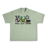 Oil Green Peace Love Skunks Urban Heavy Tee - LillyAllenDesigns