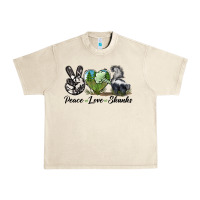 Sandshell Peace Love Skunks Urban Heavy Tee - LillyAllenDesigns