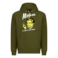 Army Green smoking marijuana Premium Hoodie - artisFamous