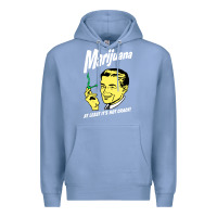 Colony Blue smoking marijuana Premium Hoodie - artisFamous