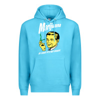 Ocean Blue smoking marijuana Premium Hoodie - artisFamous