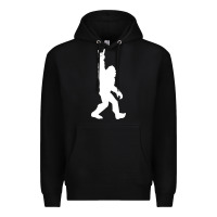 Black funny bigfoot rock and roll t shirt for sasquatch believers Premium Hoodie - artisFamous