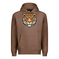 Chestnut tiger vector face Premium Hoodie - artisFamous