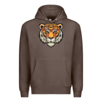 Coffee tiger vector face Premium Hoodie - artisFamous