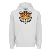 Dove Grey tiger vector face Premium Hoodie - artisFamous