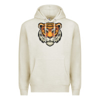 Oatmeal Heather tiger vector face Premium Hoodie - artisFamous