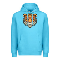 Ocean Blue tiger vector face Premium Hoodie - artisFamous
