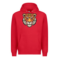 Red tiger vector face Premium Hoodie - artisFamous