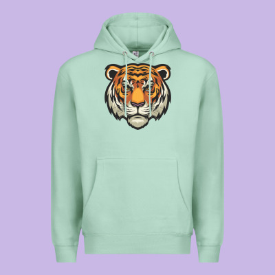 Tiger Vector Face Premium Hoodie Designed By Artisfamous