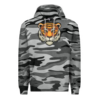 Slate Camo tiger vector face Premium Hoodie - artisFamous