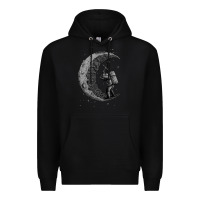 Black digging the moon Premium Hoodie - artisFamous