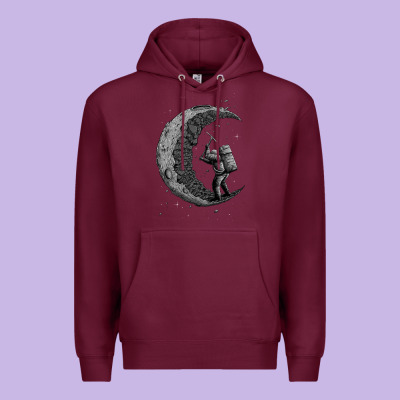 Digging The Moon Premium Hoodie Designed By Artisfamous