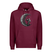 Burgundy digging the moon Premium Hoodie - artisFamous