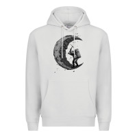 Dove Grey digging the moon Premium Hoodie - artisFamous