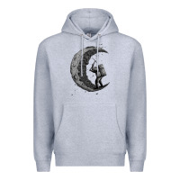 Heather Grey digging the moon Premium Hoodie - artisFamous