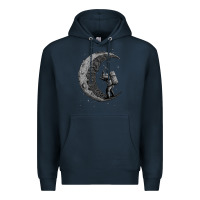 Navy digging the moon Premium Hoodie - artisFamous
