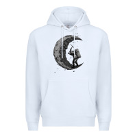 White digging the moon Premium Hoodie - artisFamous