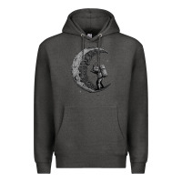 Charcoal Heather digging the moon Premium Hoodie - artisFamous