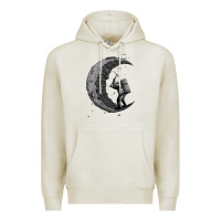 Oatmeal Heather digging the moon Premium Hoodie - artisFamous