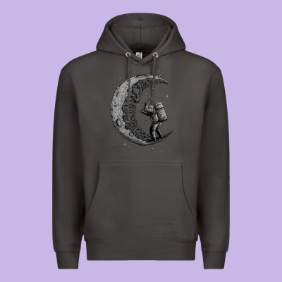 Digging The Moon Premium Hoodie Designed By Artisfamous