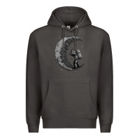 Smoke digging the moon Premium Hoodie - artisFamous