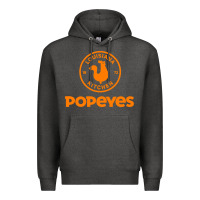 Charcoal Heather Resto Popeyes Art Premium Hoodie - artisFamous