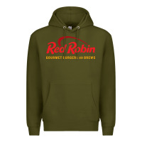Army Green Resto Red Robin Premium Hoodie - artisFamous