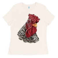 Bone dominique rooster head Ladies Tee - LillyAllenDesigns
