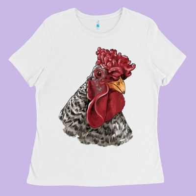 Dominique Rooster Head Ladies Tee Designed By Lillyallendesigns