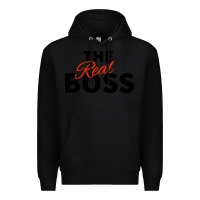 Black the real boss matching couple Premium Hoodie - artisFamous