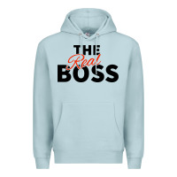 Blue Mist the real boss matching couple Premium Hoodie - artisFamous