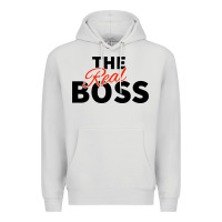 Dove Grey the real boss matching couple Premium Hoodie - artisFamous