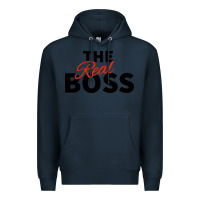 Navy the real boss matching couple Premium Hoodie - artisFamous