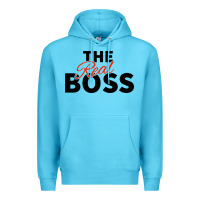 Ocean Blue the real boss matching couple Premium Hoodie - artisFamous
