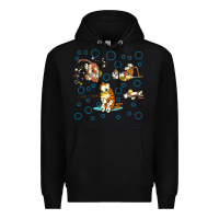 Black calvin and hobbes Premium Hoodie - artisFamous
