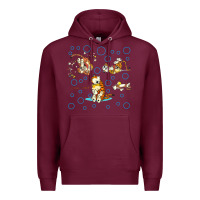Burgundy calvin and hobbes Premium Hoodie - artisFamous
