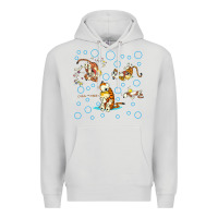 Dove Grey calvin and hobbes Premium Hoodie - artisFamous