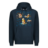 Navy calvin and hobbes Premium Hoodie - artisFamous