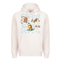 Pale Pink calvin and hobbes Premium Hoodie - artisFamous