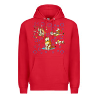Red calvin and hobbes Premium Hoodie - artisFamous