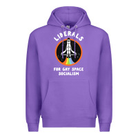 Purple liberals for gay space socialism Premium Hoodie - artisFamous