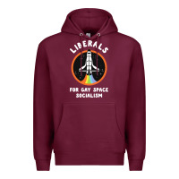 Burgundy liberals for gay space socialism Premium Hoodie - artisFamous