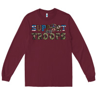 Burgundy armed forces day support our troops Long Sleeve Tee - Artiststas